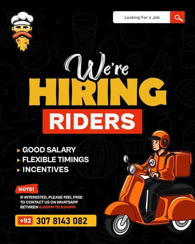 Riders Required for Fast Food Delivery