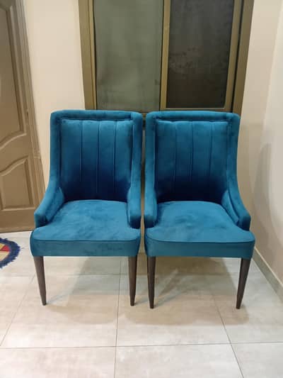 Premium Solid Shisham Wood Chairs - 5 Piece Velvet Sofa Set