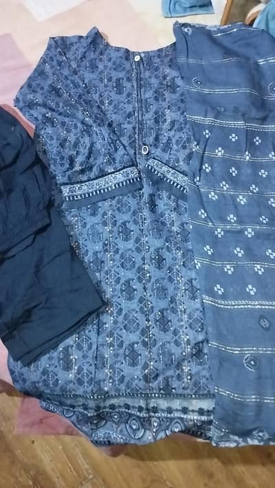 3pc navy blue dress for women