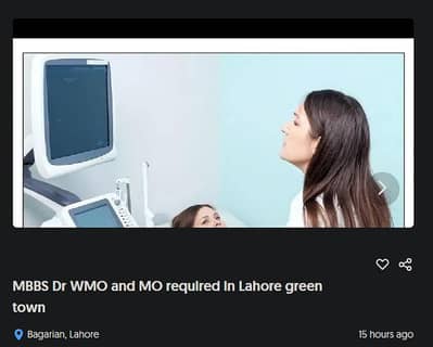urgent lhv ,CMW job for gyne, OPD, clinic in green town Lahore