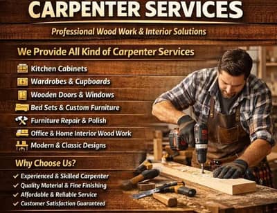Carpenter-kitchen,Wardrobe wood, Furniture Repairing service,Wood work