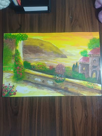 Handmade Acrylic Landscape Painting – Beautiful Sunset View | Original