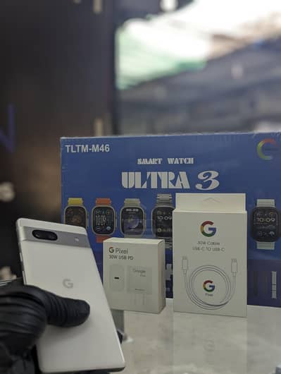 pixel 7 official pta approve white color 10/10 condiwith charger set