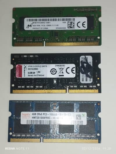 DDR3 12GB laptop Ram For Sale Each piece price 1250
