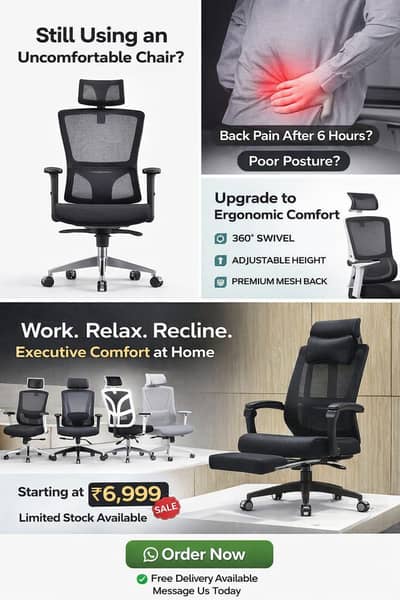 Gaming Chair - Staff Chair - Computer Chair - Revolving Chair - Chairs