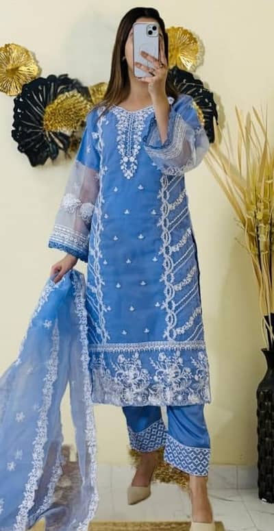 organza 3 piece suit