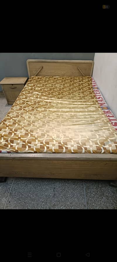 Bed with matching Side table and Mattress