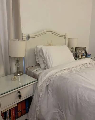 Luxury single bed with 2 side tables and imported mattress