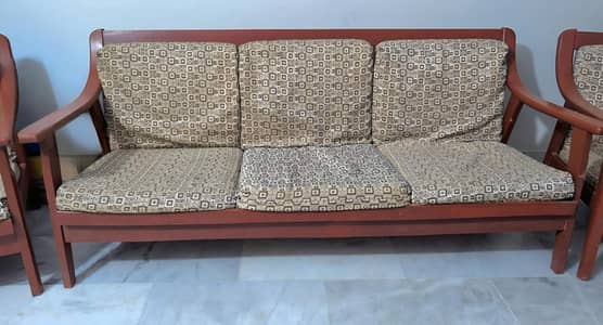 Antique Style 5 Seater Sheesham Wood Sofa Set