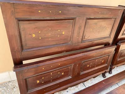 Singel Bed Set pure Wooden and brass