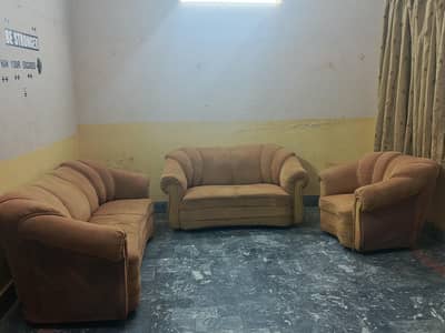 Pure wood 6 seater sofa set