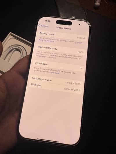 Iphone 16 pro 256gb JV  100% battery health 24cycles box pack
