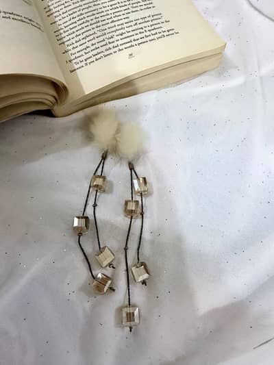 Faux Fur & Crystal Drop Earrings