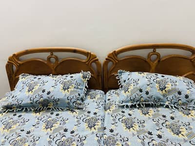 2 Solid Wood Single Beds – Good Condition | Mattress Optional