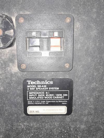 TECHNICS SPKERS MODEL NO  SB-A36 IN MIENT CONDITION WORKING GOOD.