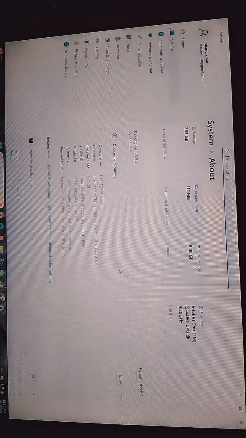 Dell Pc With CPU, KEYBOARD, MOUSE 10/10 CONDITON WITH WOODEN DESK 6