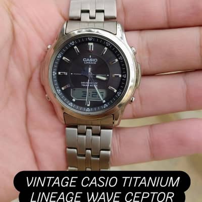 VINTAGE CASIO TITANIUM LINEAGE WAVE CEPTOR