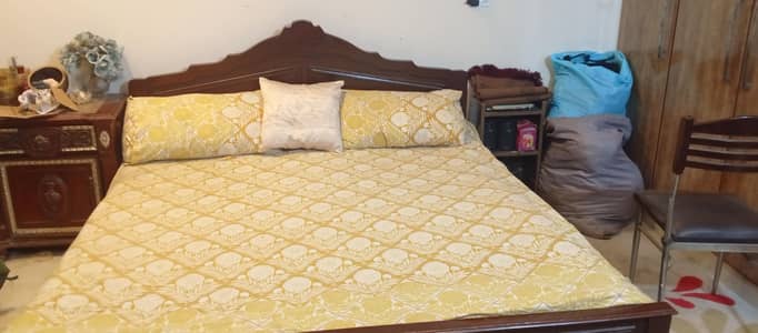 sheesham wood solid bed