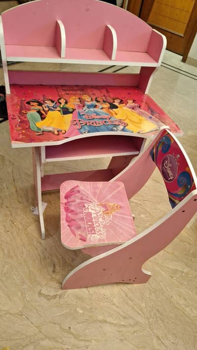 Kids wooden study table and chair getting cheep