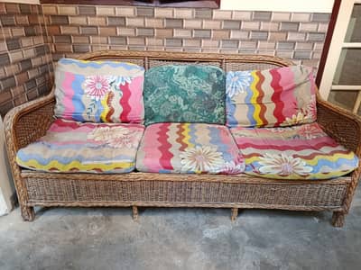 Bamboo 3 Seater Sofa With Cushion (بانس کا صوفہ)