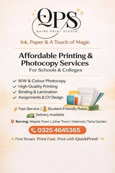 Affordable Printing & Photocopy Services in Lahore