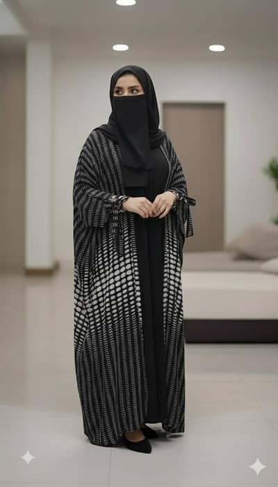 Designer Farasha Abaya Set (4 Pieces) - 6 Colors Available
