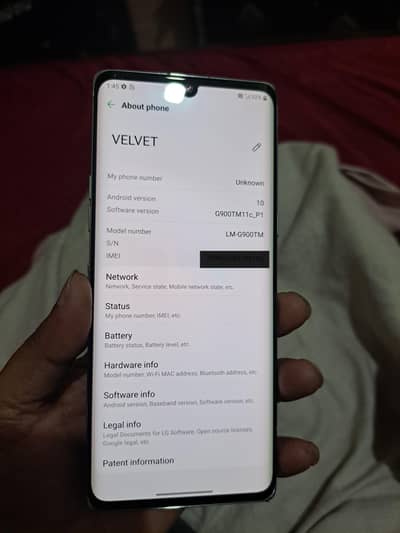 LG velvet non pta