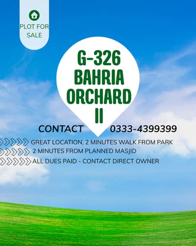 4.95 Marla - Corner Plot - 2 Minutes from Park and Planned Masjid