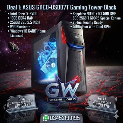 ASUS G11CD-US007T Rog Gaming Tower Intel Core i7-6700 RX590 GME 8GB