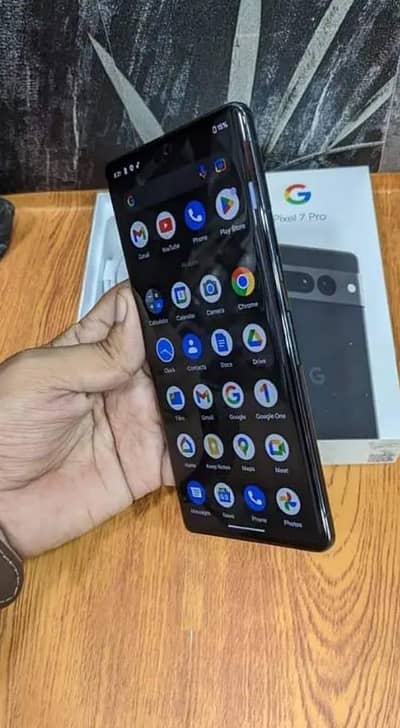 Google pixel 7 pro mobile (12)(256)gb official PTA dabba charger