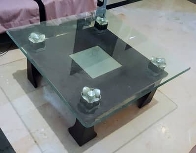 3ft Square Center Table / Coffee Table with Heavy Duty Glass Top