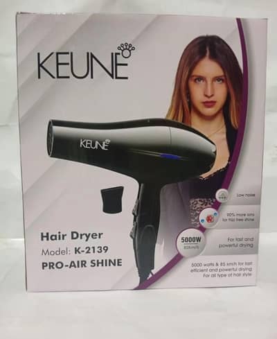 Low noise temperature control hair dryer for mens and women