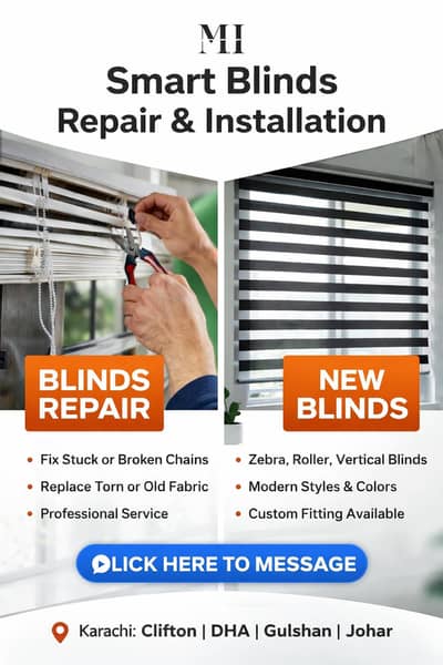 Blinds Repair & New Blinds Installation – Karachi
