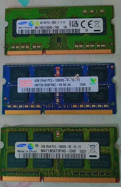 DDR 3 ram,s for laptop (3 pcs)
