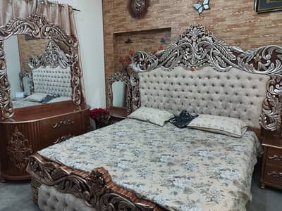 king size bed with side table and dressing table  urgent sale