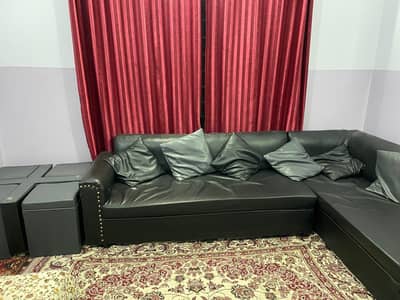 7 seater sofa with ottoman and table