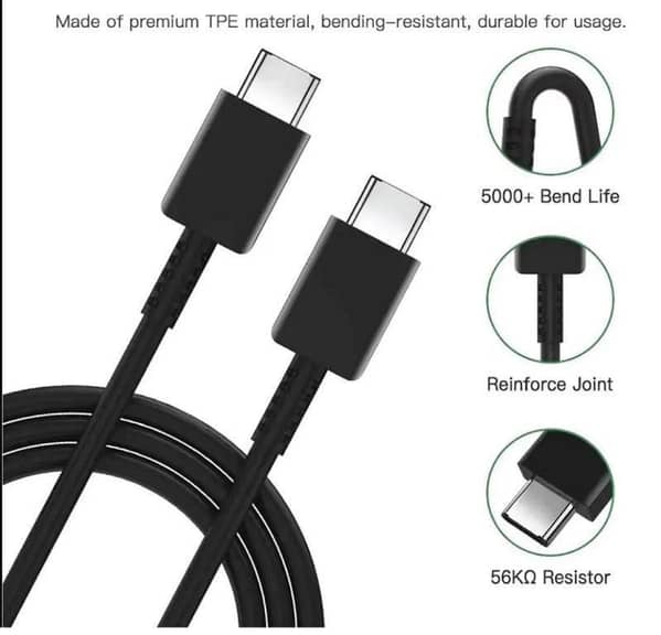 5A Fast Charging Type-C to Type-C Cable - High-Speed PD Data Sync Cord for MacBook, iPad Pro, Samsung Galaxy & Android - Heavy Duty TPE Reinforced Joint Charging Wire for Laptops & Smartphones -