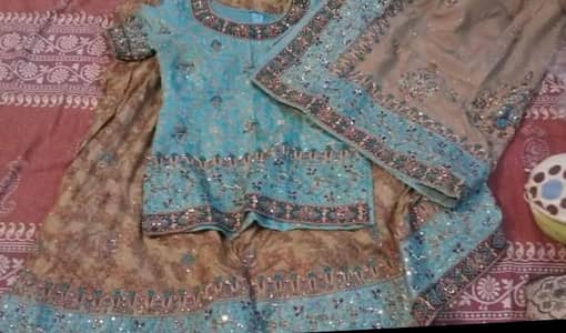 bridal dress sharara banarsi jamawar
