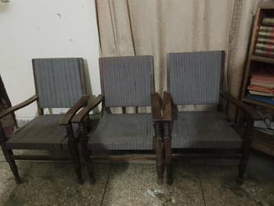 3 Wooden chairs
