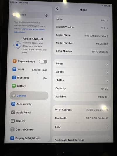 Ipad gen 9 (64 gb)