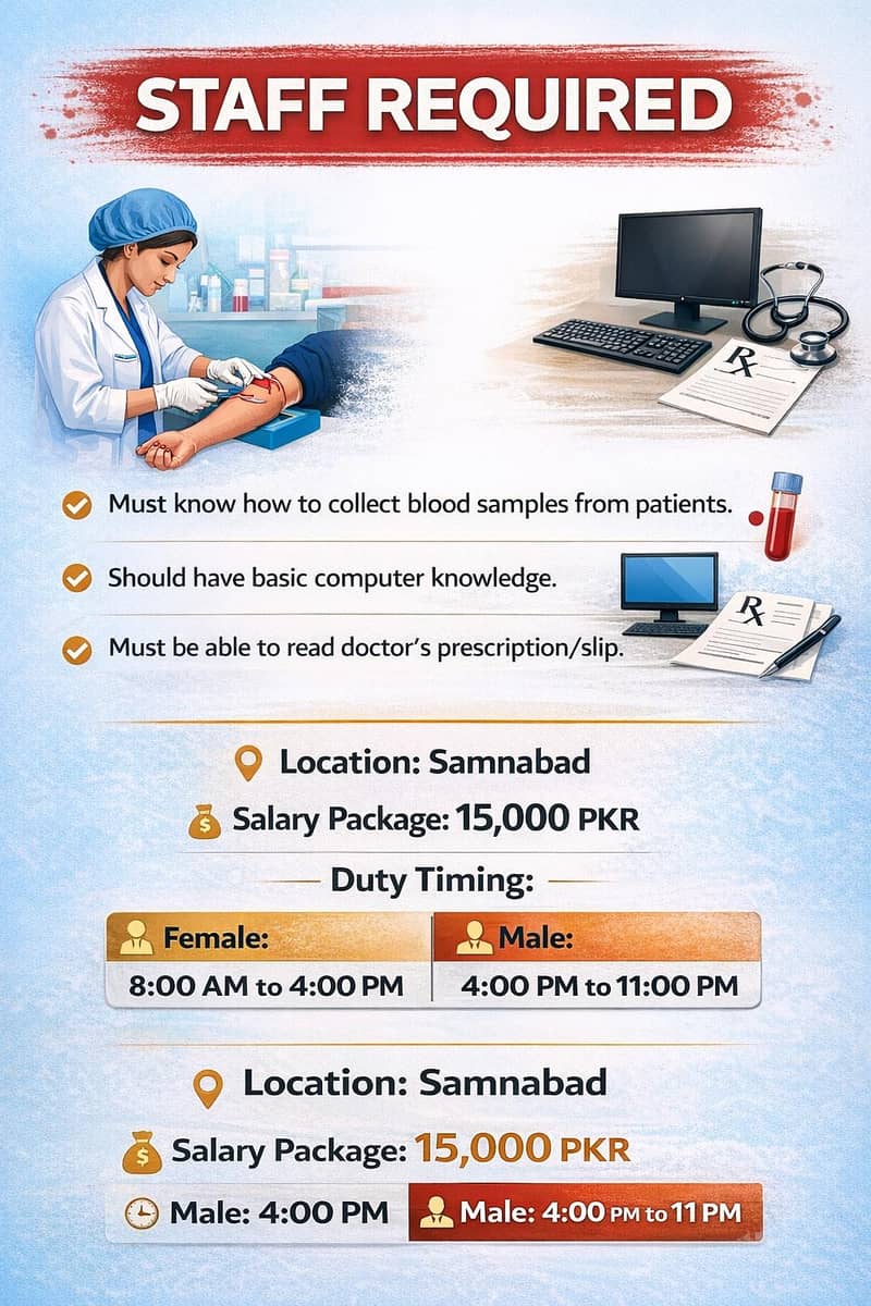 Blood Sample Collector/Computer knowledge 2