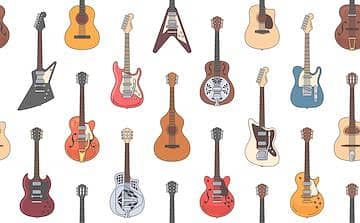 All type of guitars are available