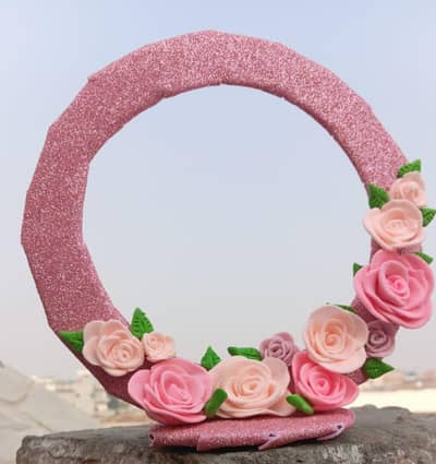 glitter foam floral wreath