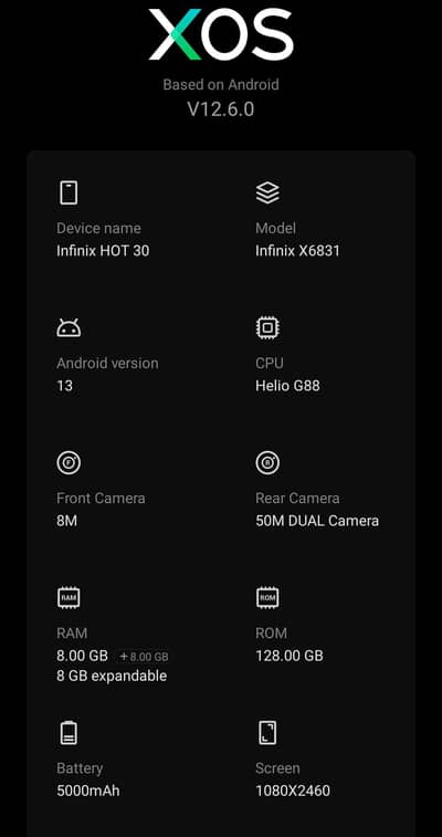 Infinix hot 30 gaming processor phone