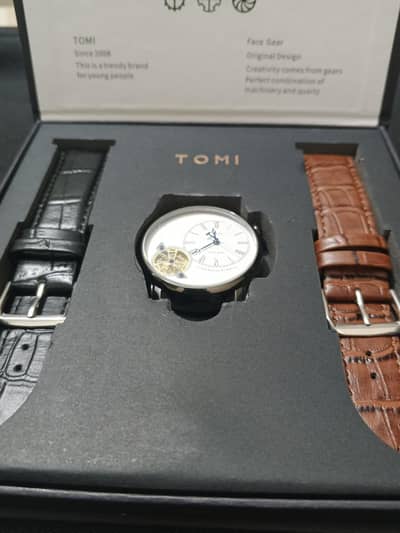 Tomi Face Gear T-Watch With 2 Straps Box with free ring