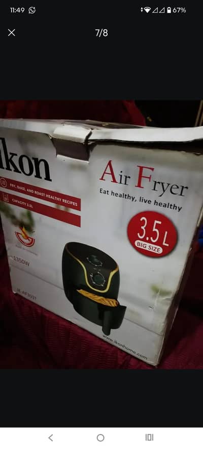 ikon Airfryer color green & Black 3.5L