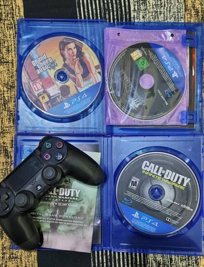 PS 4 Games+Controller (GTA 5,COD WF, Final Fantasy vii)