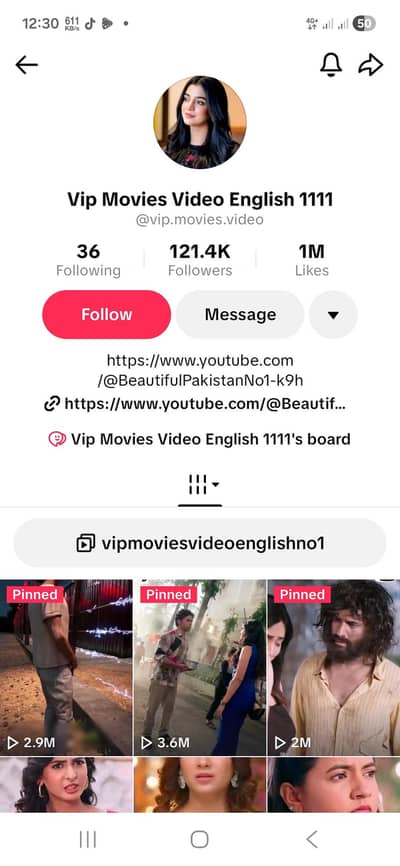 Tik Tok id for sale 27M total views top 1 video 3.6M views ha