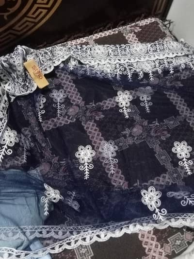Net embroided dupatta for sale.