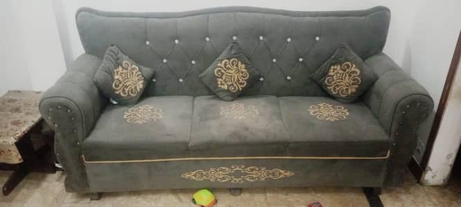 6 seater sofa set in grey color urgent sale